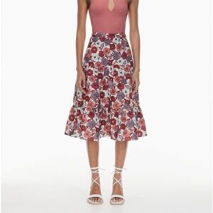 Aritzia - Wilfred - Atone Floral, Linen, A-line, Midi Skirt